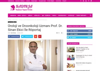Üroloji ve Üroonkoloji Uzmanı Prof. Dr. Sinan Ekici İle Röportaj - Kadınja.com